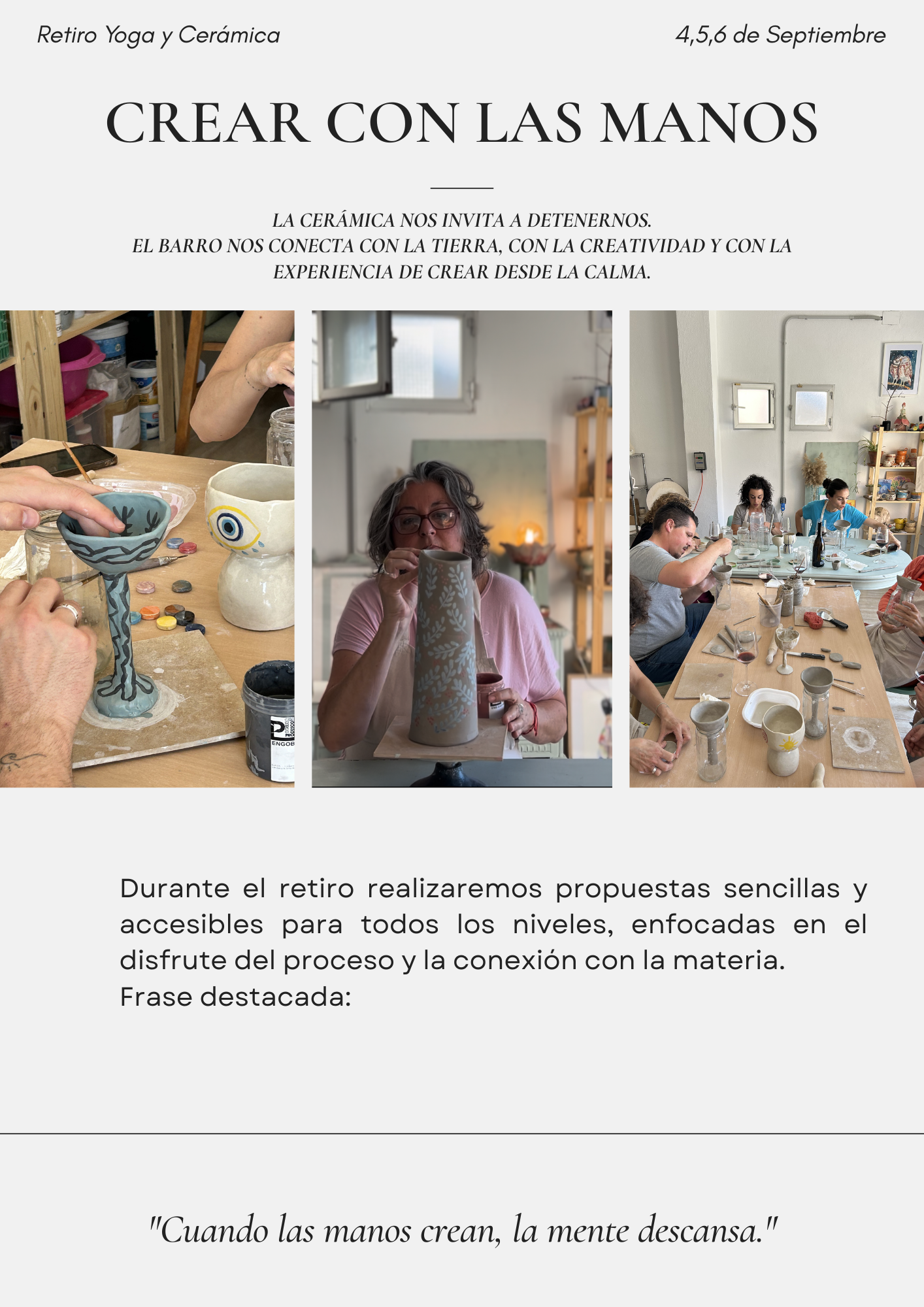 Retiro Respira la Tierra | Yoga y Cerámica | 4, 5 y 6 de septiembre - Imagen 3